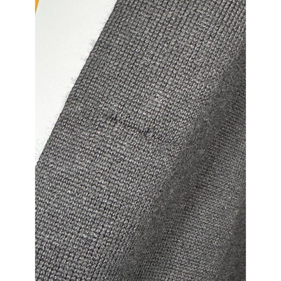 Vintage Modango Sweater Mens XL Black Gray Merino Wool Blend Long Sleeve Polo - Picture 15 of 15